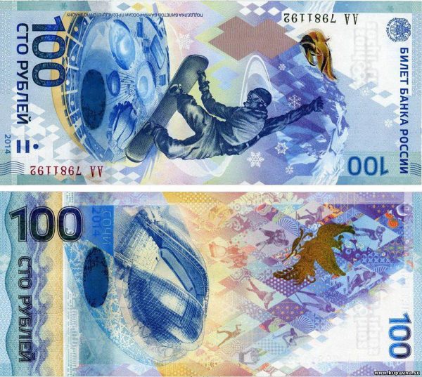 Памятная банкнота 100 рублей